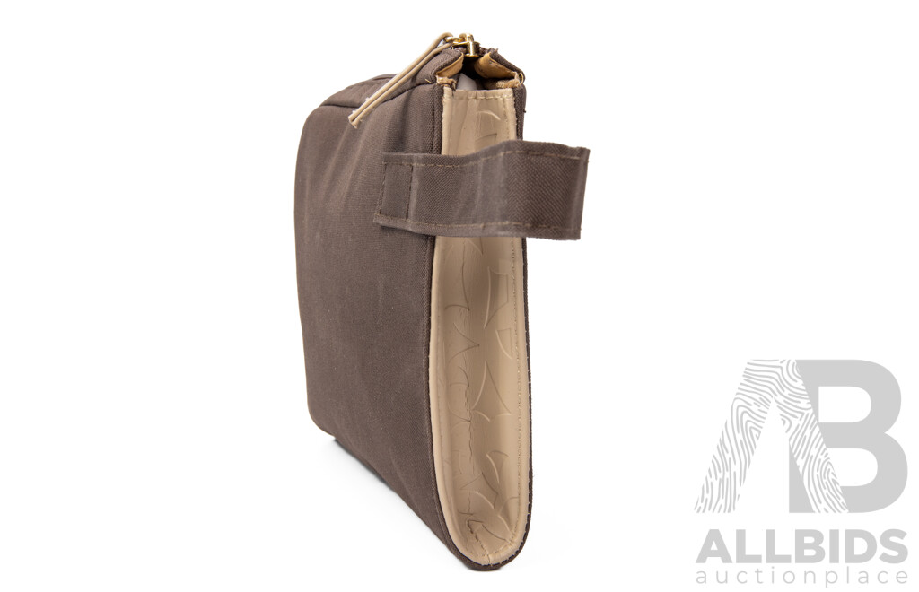 Brown Canvas Bathroom Bag by BVLGARI