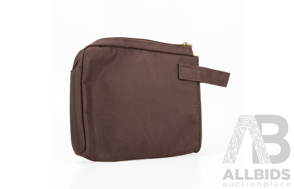 Brown Canvas Bathroom Bag by BVLGARI