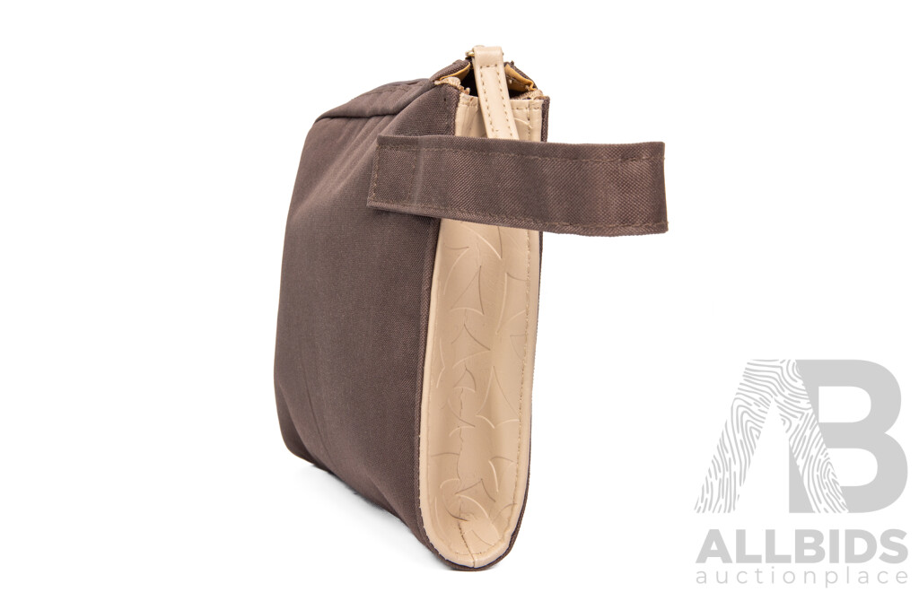 Brown Canvas Bathroom Bag by BVLGARI