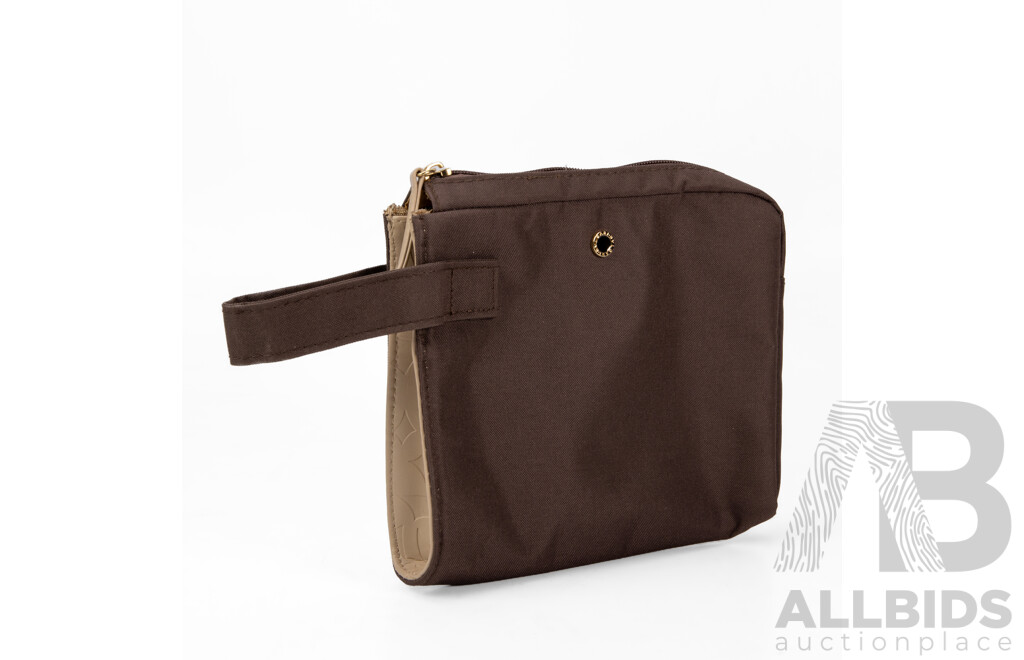 Brown Canvas Bathroom Bag by BVLGARI