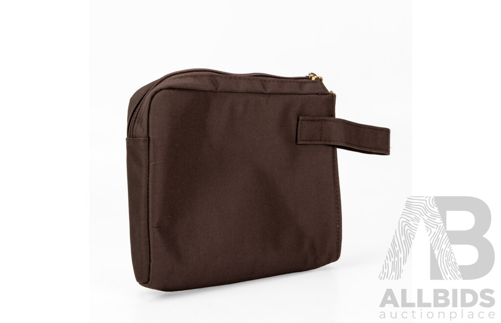 Brown Canvas Bathroom Bag by BVLGARI