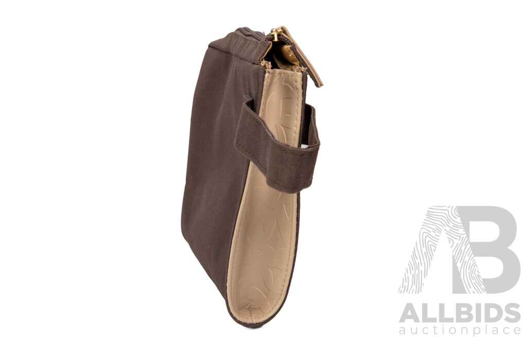 Brown Canvas Bathroom Bag by BVLGARI