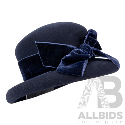 Laura Ashley Navy Wool Hat