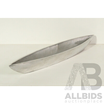 Decorative Pewter Boat Vase