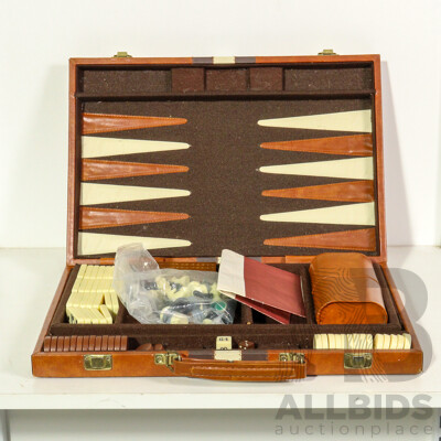 Portable Backgammon Set in Case