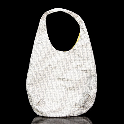 White and Silver Printed Cotton Tote Bag by Trinny, London