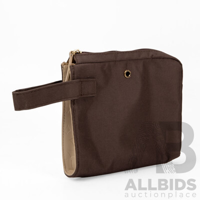 Brown Canvas Bathroom Bag by BVLGARI