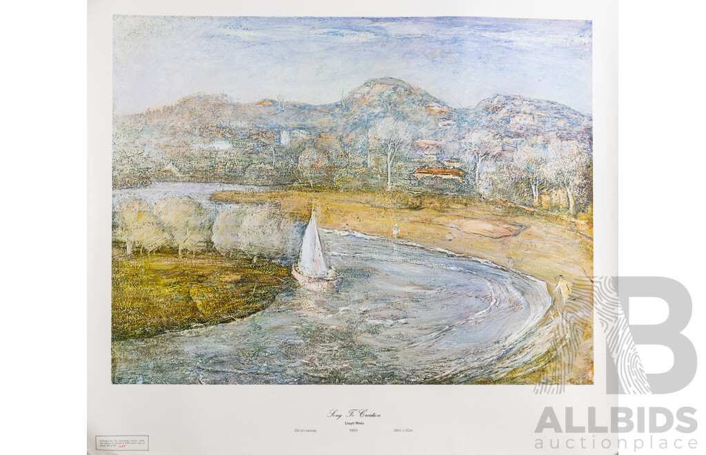 Collection of Four Australian Artist Vintage Art Prints, Featuring John Brack, Robert Dickerson, John Olsen and Lloyd Rees, Approx. 72 x 83 cm (each), Unframed (4)