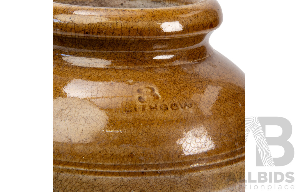 Late 19th Century Lithgow Pottery Stoneware Bung Jar and Reference Book Signed by Ian Evans