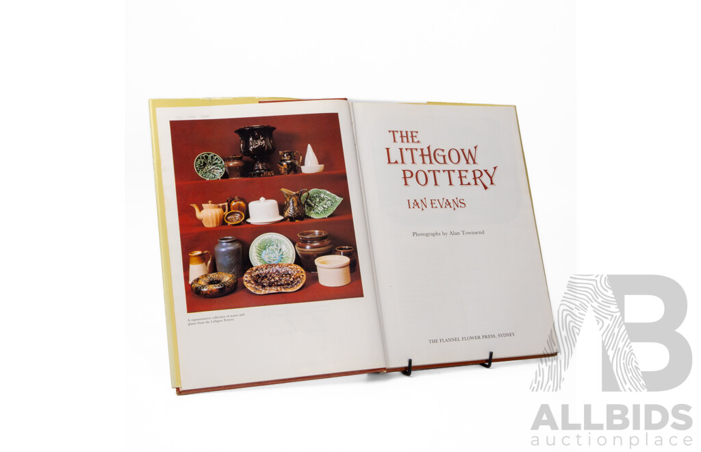 Late 19th Century Lithgow Pottery Stoneware Bung Jar and Reference Book Signed by Ian Evans