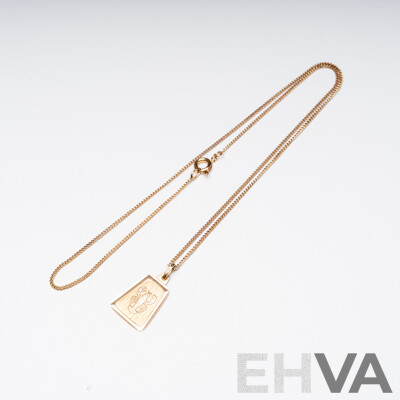 9ct Yellow Gold Necklace & Pendant - 3.17gms