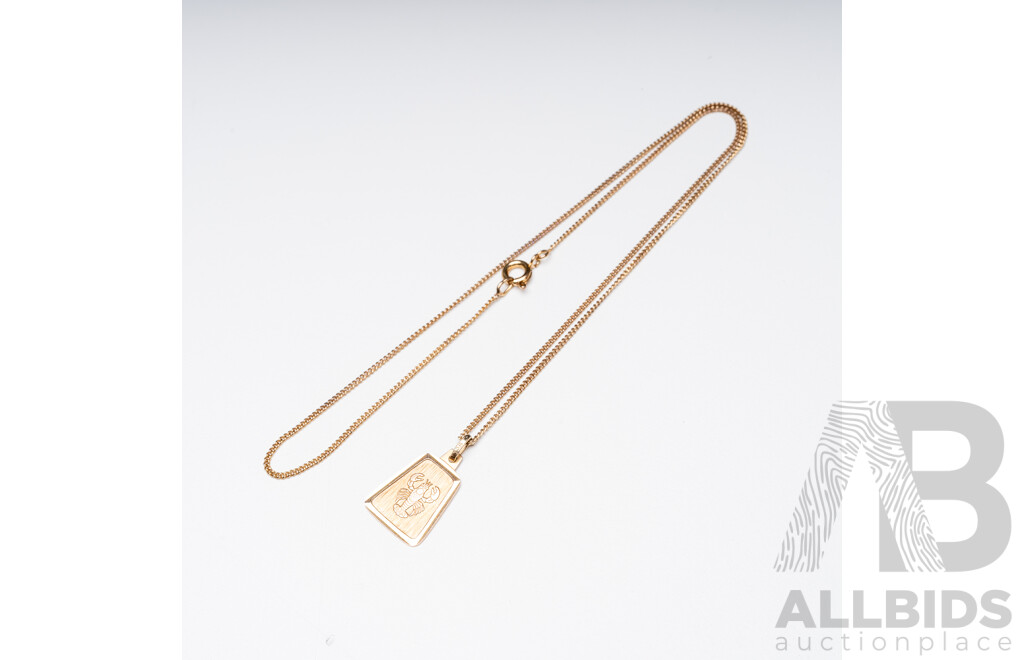9ct Yellow Gold Necklace & Pendant - 3.17gms