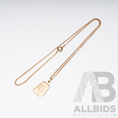 9ct Yellow Gold Necklace & Pendant - 3.17gms