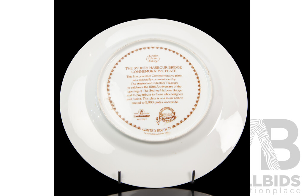 Sydney Harbour Bridge 50th Anniversary Commemorative Plate by Westminster