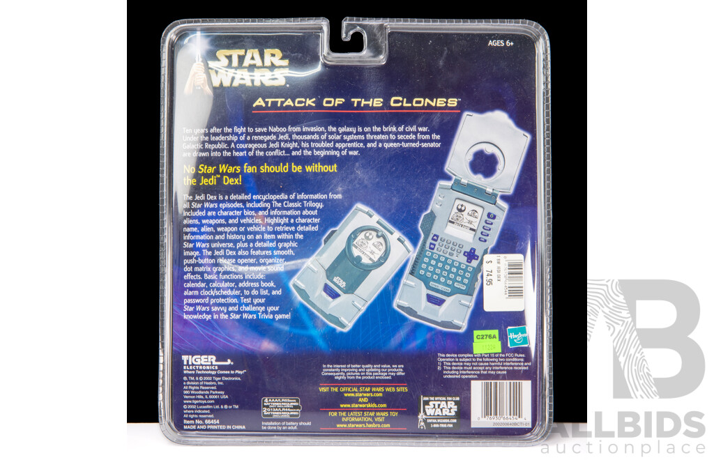 2002 Tiger Star Wars Attack of the Clones Jedi Dex in Original Box