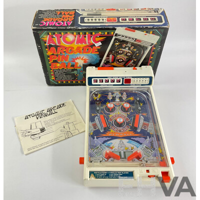 Vintage Tomy Atomic Arcade Pin Ball Machine with Original Box
