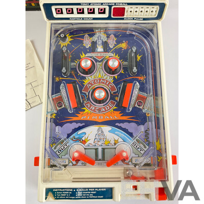 Vintage Tomy Atomic Arcade Pin Ball Machine with Original Box