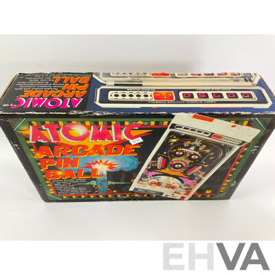 Vintage Tomy Atomic Arcade Pin Ball Machine with Original Box