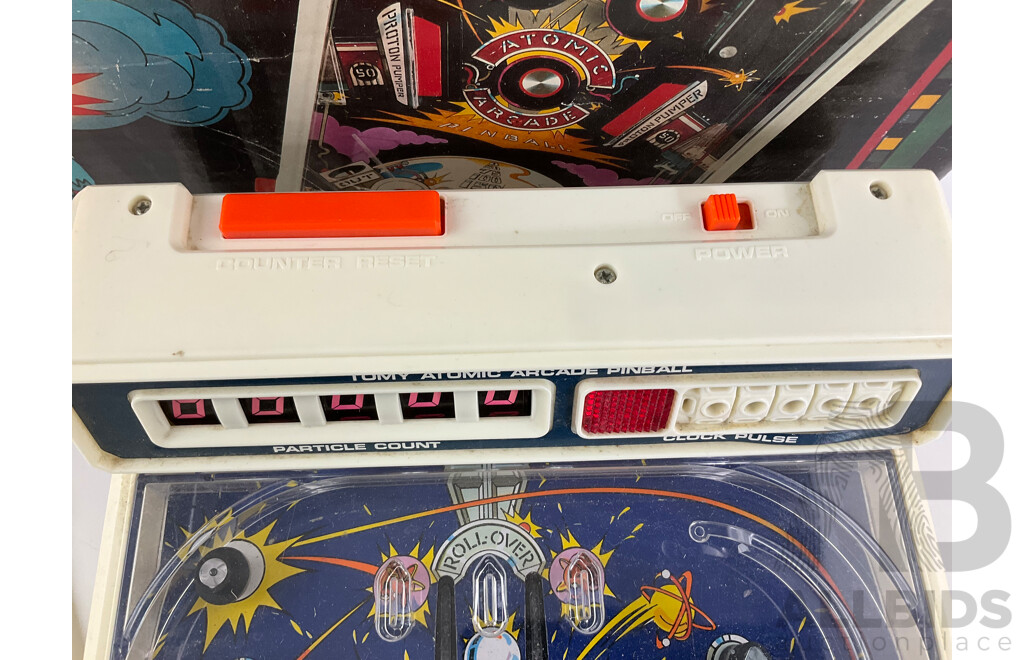 Vintage Tomy Atomic Arcade Pin Ball Machine with Original Box