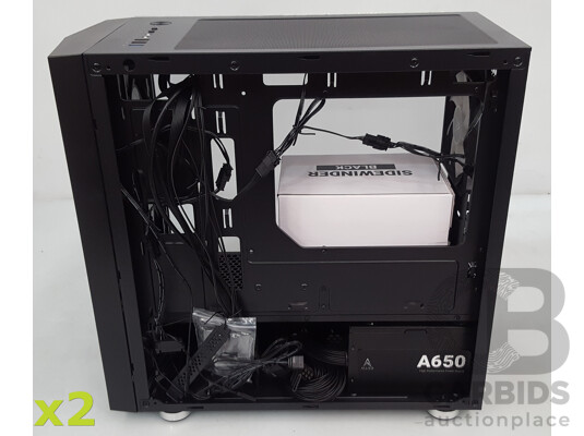 Allied Stinger (Black Edition) 6-Fan RGB Micro-ATX Case w/ A650 Power Supply *BRAND NEW - Lot of Two