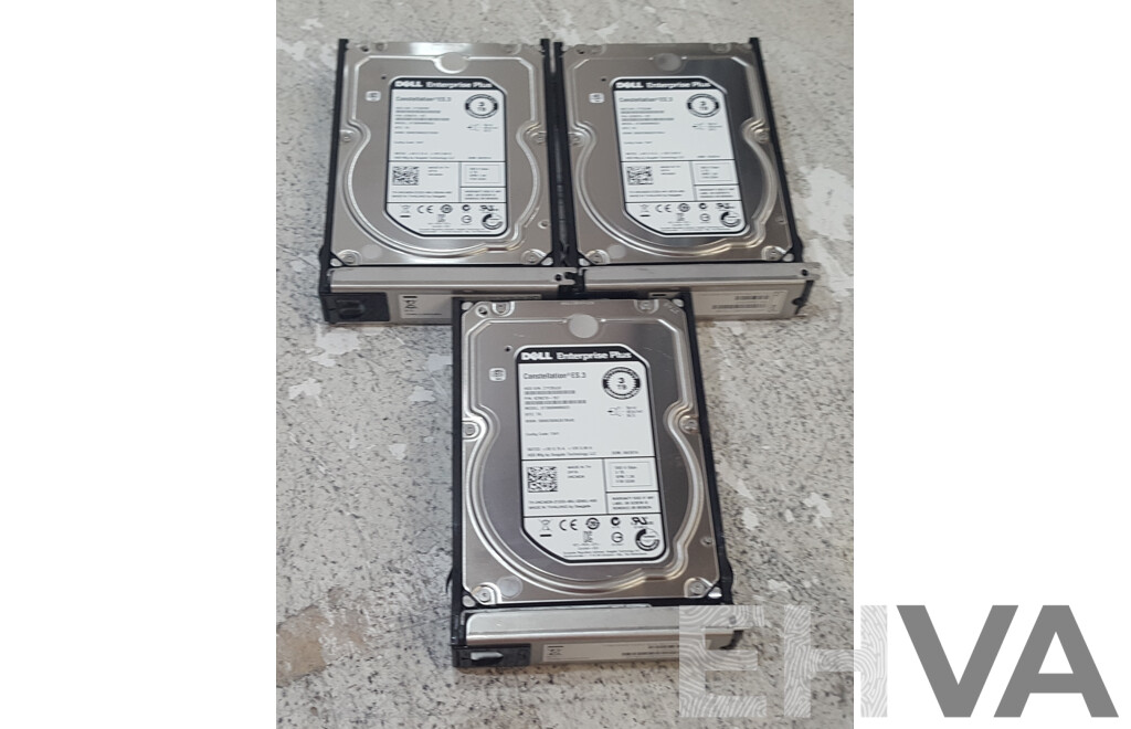 Dell Enterprise Plus 3TB 7.2K SAS 3.5-Inch Hard Drives - Lot of Three