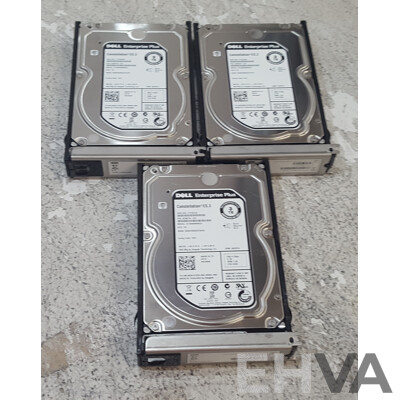 Dell Enterprise Plus 3TB 7.2K SAS 3.5-Inch Hard Drives - Lot of Three