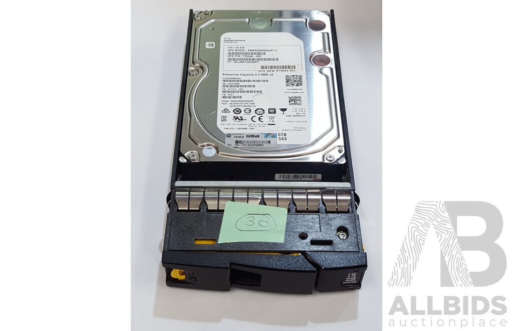 HPE (SMKR6000S5xeN7.2) 6TB 7.2K SAS 12Gbps 3.5-Inch Hard Drive