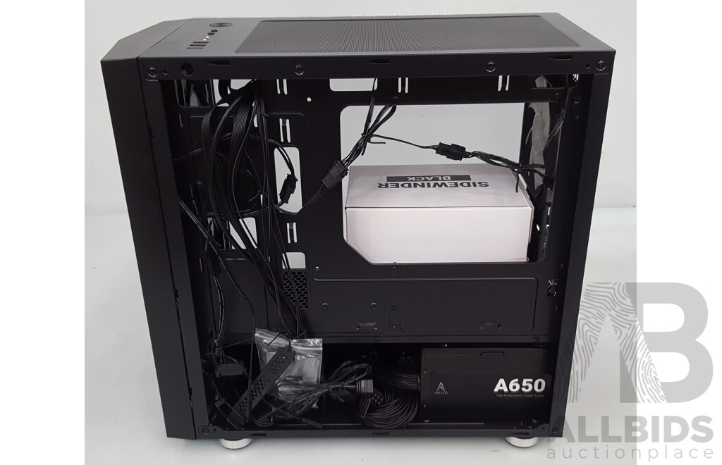 Allied Stinger (Black Edition) 6-Fan RGB Micro-ATX Case w/ A650 Power Supply