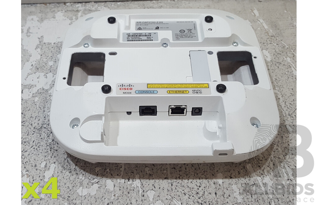 Cisco (AIR-CAP3702I-Z-K9) Aironet 3700 Series 802.11ac Dual Band Access Point - Lot of Four