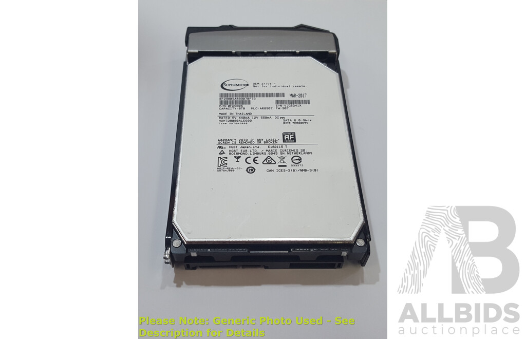 SuperMicro (HUH728080ALE600) 8TB SATA 3.5-Inch Hard Drive