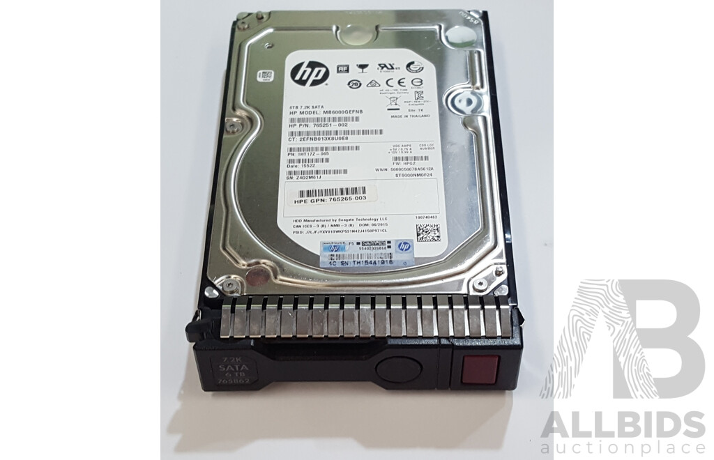 HP (MB6000GEFNB) 6TB 7.2K SATA 6Gbps 3.5-Inch Hard Drive