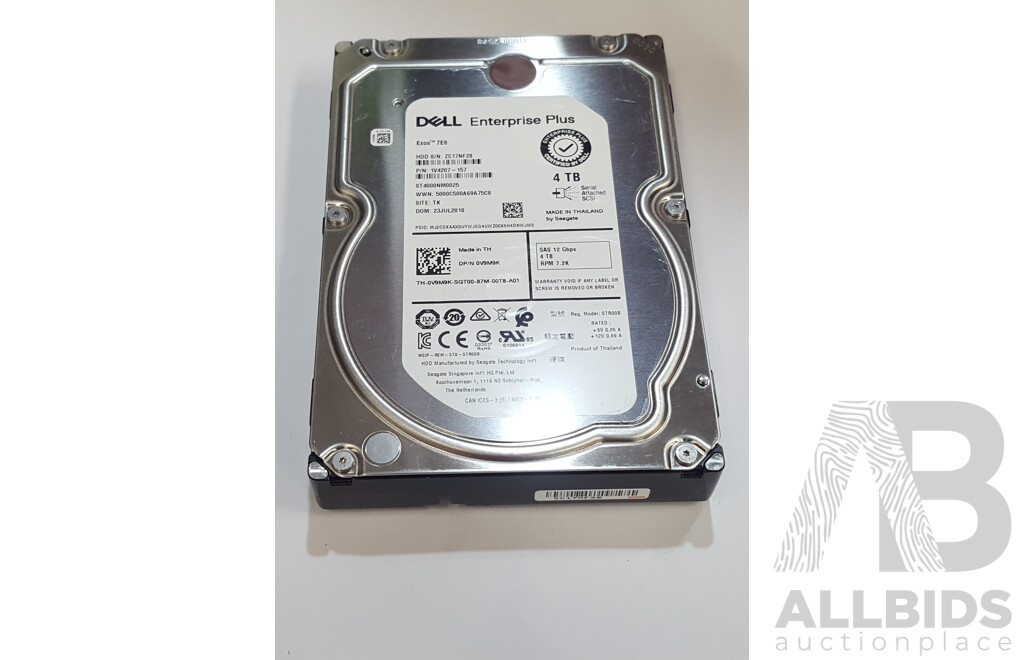 Dell (ST4000NM0025) Exos 7E8 4TB 7.2K SAS 12Gbps 3.5-Inch Hard Drive