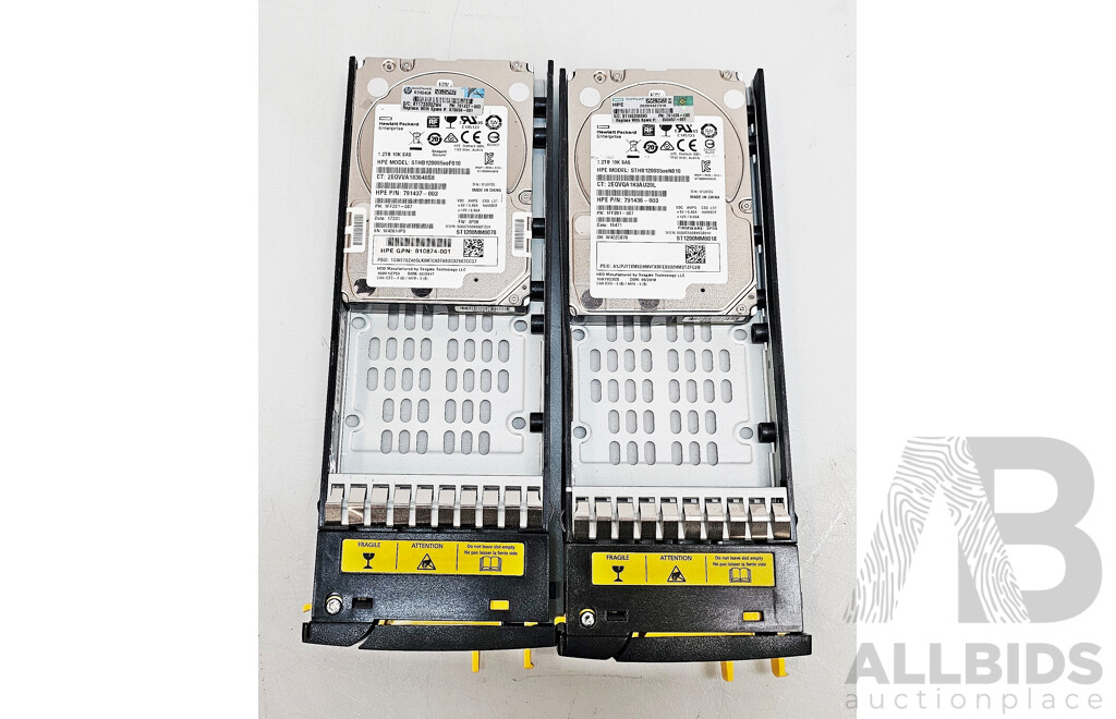 HP (STHB1200S5xeN010) 1.2TB SAS 6Gbps 10K 2.5-Inch Hard Drive - Lot of Two