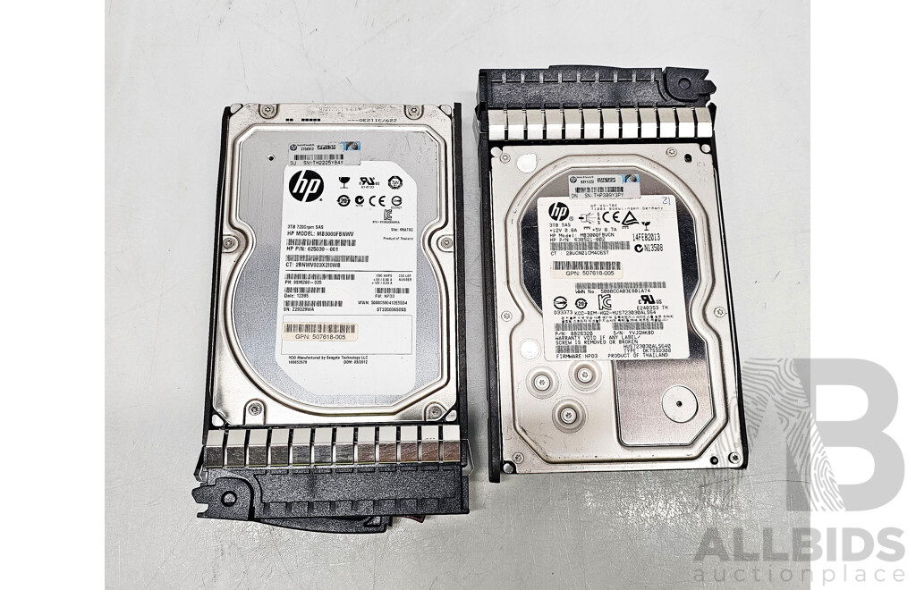 HPE 3TB SAS 6Gbps 7.2K 3.5-Inch Hard Drive - Lot of Two