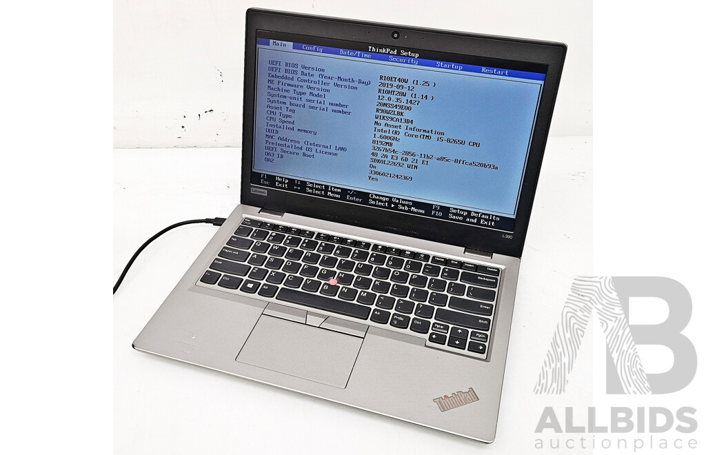 Lenovo ThinkPad L390 Intel Core I5 (8265U) 1.60GHz-3.90GHz 4-Core CPU 13.3-Inch Laptop