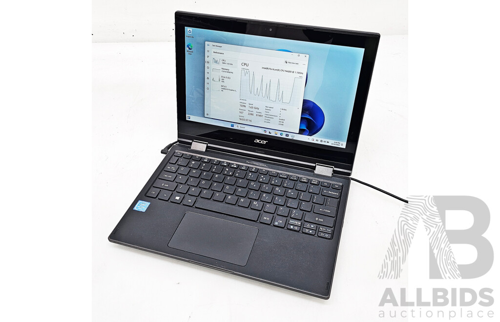 Acer TravelMate (N16Q15) Intel Pentium (N4200) 1.10GHz-2.50GHz 4-Core CPU 11.6-Inch Laptop W/ Power Supply
