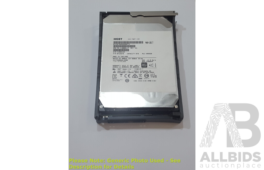 HGST (HUH728080AL4200) 8TB 7.2K SAS 3.5-Inch Hard Drive