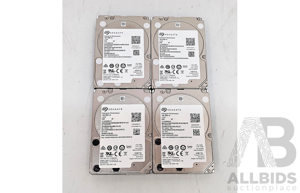 Seagate (ST1800MM0018) 1.8TB SAS 6Gbps 10K 2.5-Inch Hard Drive - Lot of Four