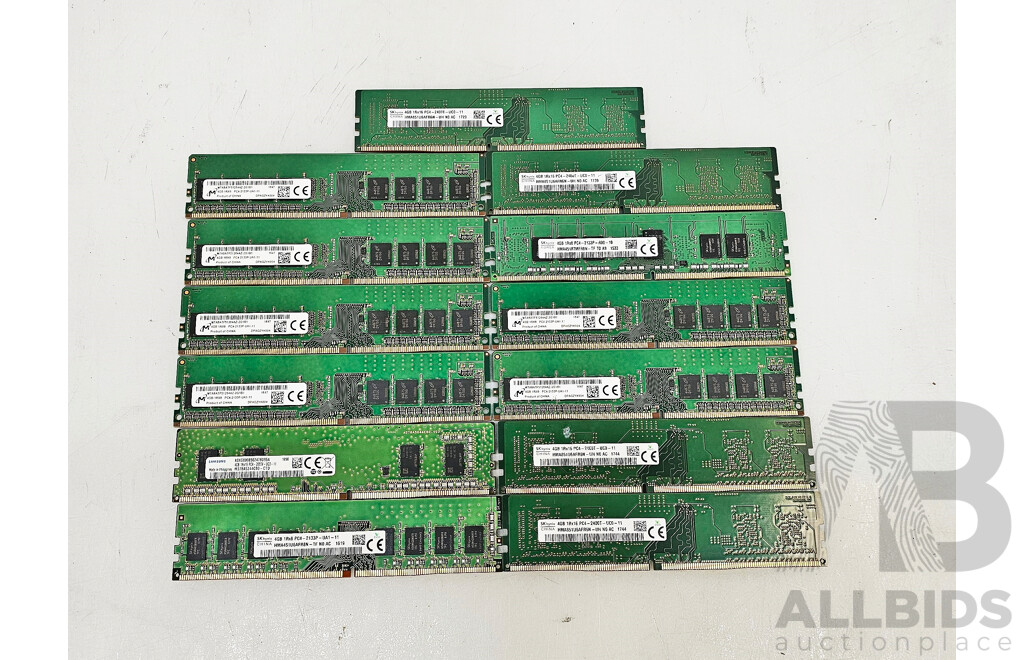 SK Hynix/Micron 4GB DDR4 RAM - Lot of 13