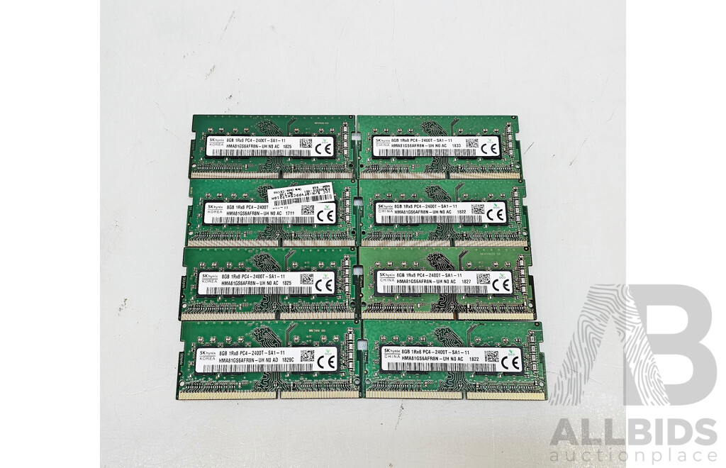 SK Hynix 8GB DDR4 2400T SO-DIMM RAM - Lot of Eight