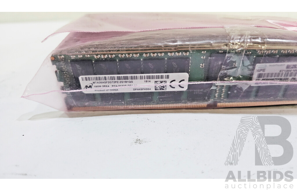 HP / Micron 16GB ECC DDR4 RDIMM RAM - Lot of 16