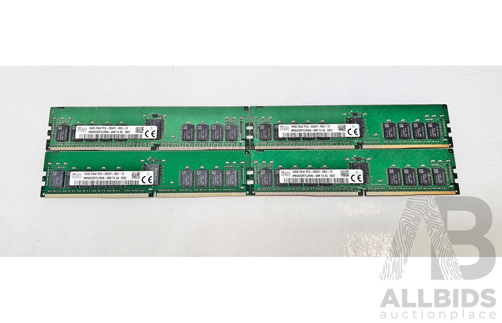 SK Hynix 16GB ECC DDR4 2933Y RDIMM RAM - Lot of Four