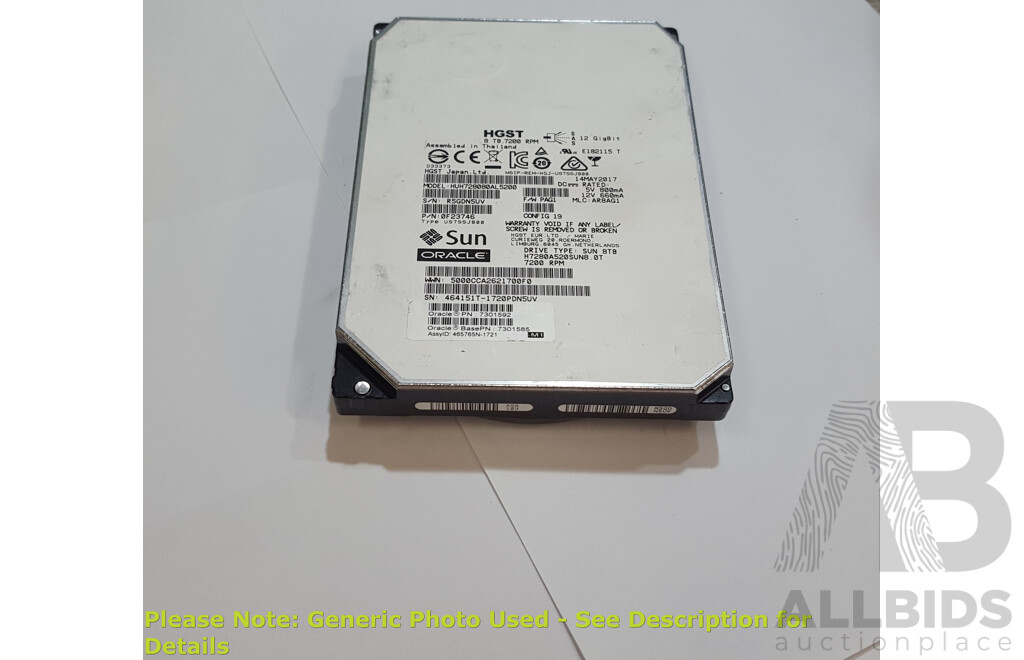 HGST (HUH728080AL5200) 8TB 7.2K SAS 12Gbps 3.5-Inch Hard Drive