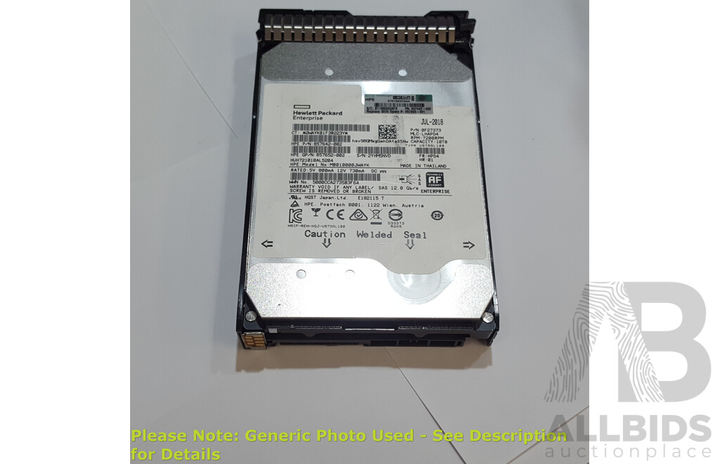 HPE (HUH721010AL5204) 10TB 7.2K SAS 12Gbps 3.5-Inch Hard Drive