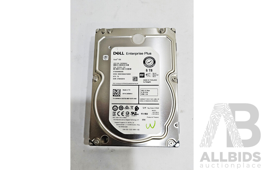 Dell (1YZ210-157) Enterprise Plus 6TB SAS 12Gbps 3.5-Inch Hard Drive