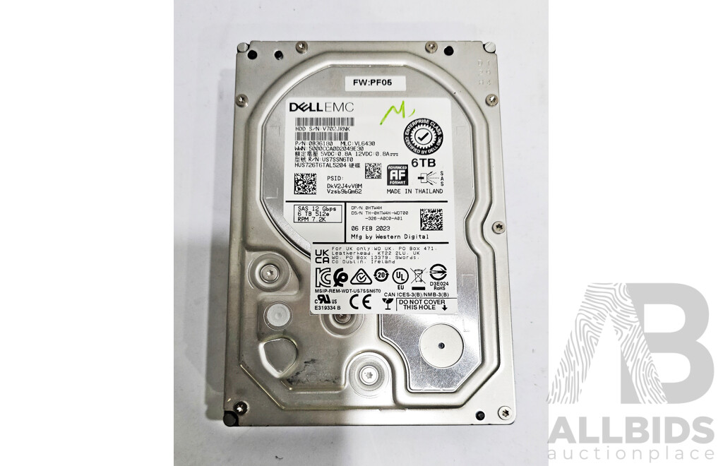 Dell EMC (0B36180) 6TB SAS 12Gbps 3.5-Inch Hard Drive