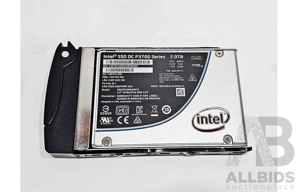 Intel (SSDPE2MD020T4) DC P3700 Series 2TB NVME 12Gbps 2.5-Inch Solid State Drive
