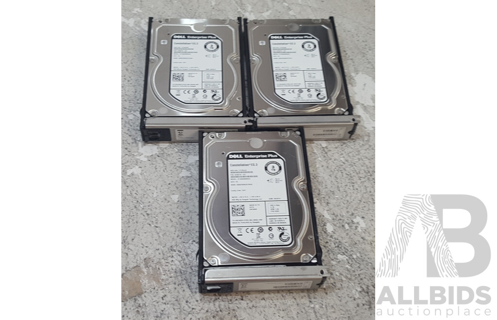 Dell Enterprise Plus 3TB 7.2K SAS 3.5-Inch Hard Drives - Lot of Three