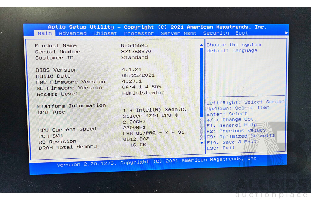 Inspur (NF5466M5) Intel Xeon SILVER (4214) 2.20GHz-3.20GHz 12-Core CPU 4RU Server