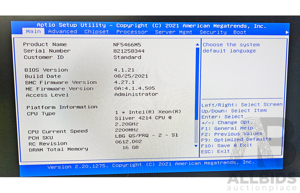 Inspur (NF5466M5) Intel Xeon SILVER (4214) 2.20GHz-3.20GHz 12-Core CPU 4RU Server